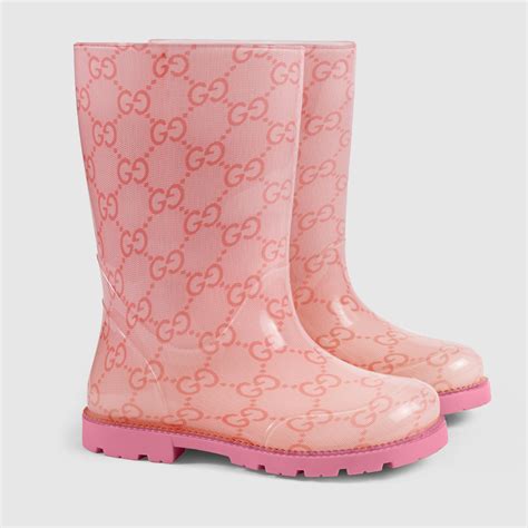 gucci baby rain boots pink|gucci monogram thigh high boots.